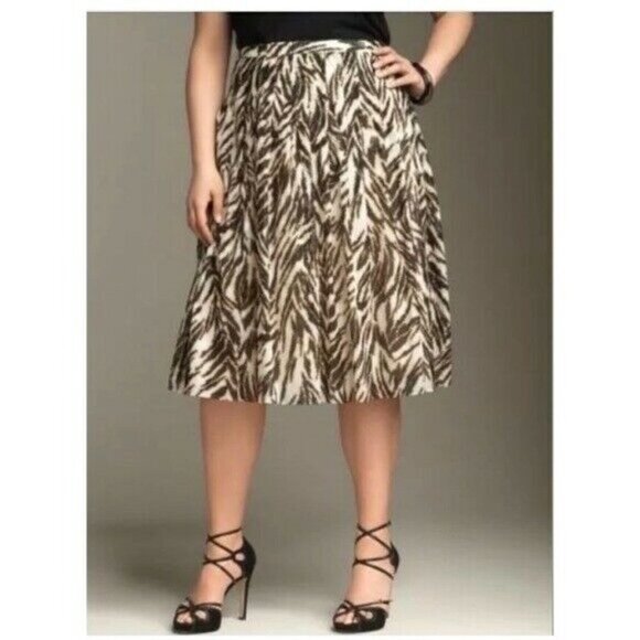 Talbots Dresses & Skirts - TALBOTS Animal Print Pleated Cotton Voile Skirt 14